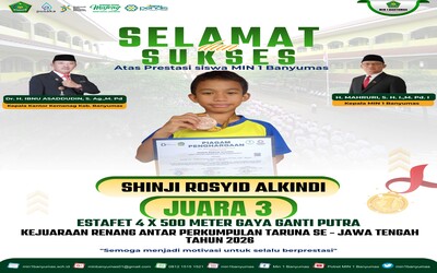 Siswa MIN 1 Banyumas raih Juara 3 Renang