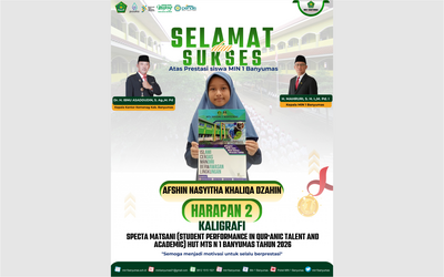 MIN 1 Banyumas Raih Juara Harapan 2 Kaligrafi